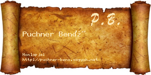 Puchner Benő névjegykártya